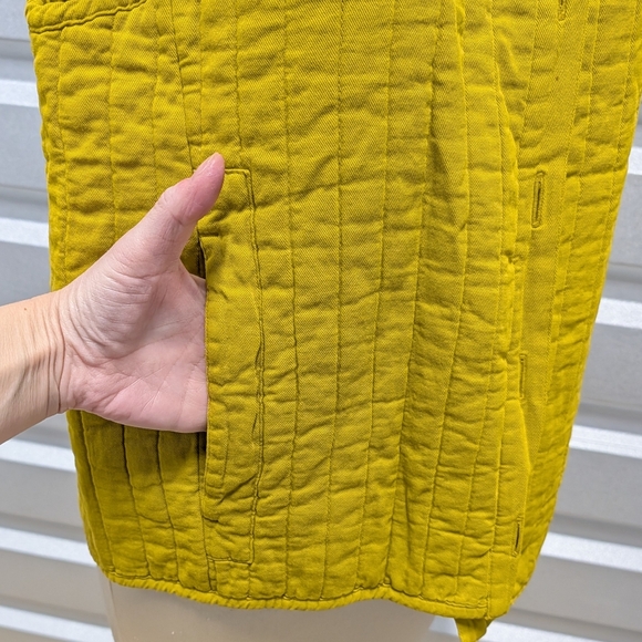 dill pickle IRIDIUM quilted cotton vest S M - Picture 4 of 13